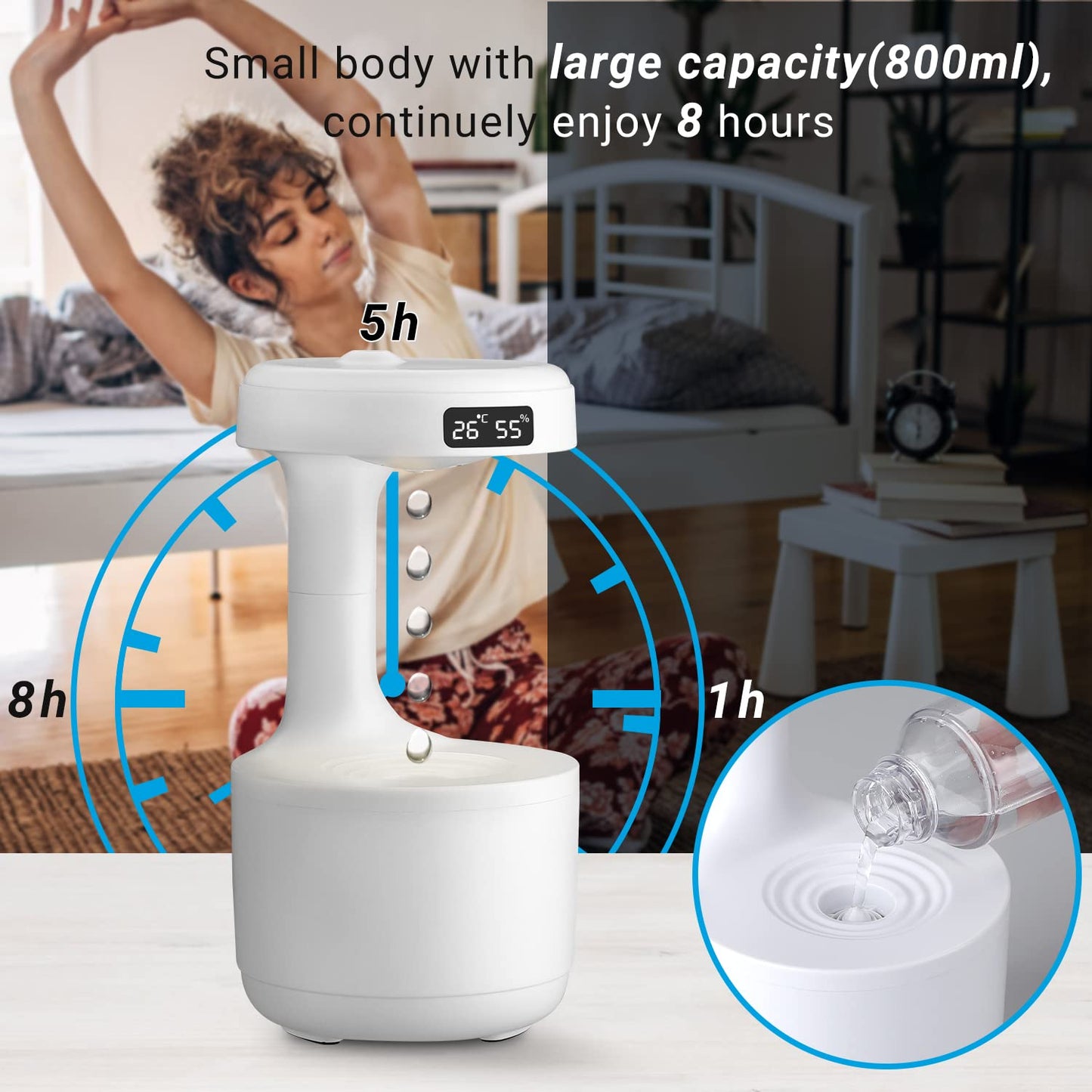 Anti-Gravity Water Droplet Humidifier