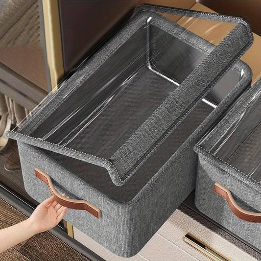 Fabric Storage Bins With Lids X 3