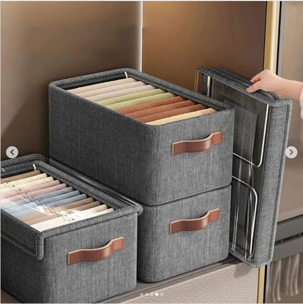 Fabric Storage Bins With Lids X 3