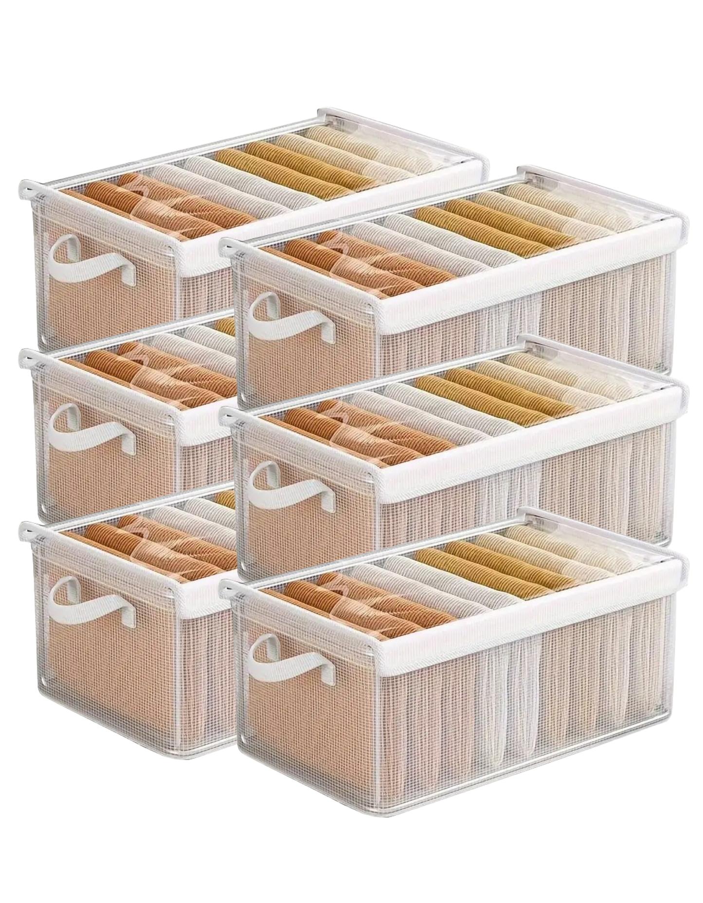 Transparent Storage Bins With Lids (Pack of 3, 6, 9, 12)