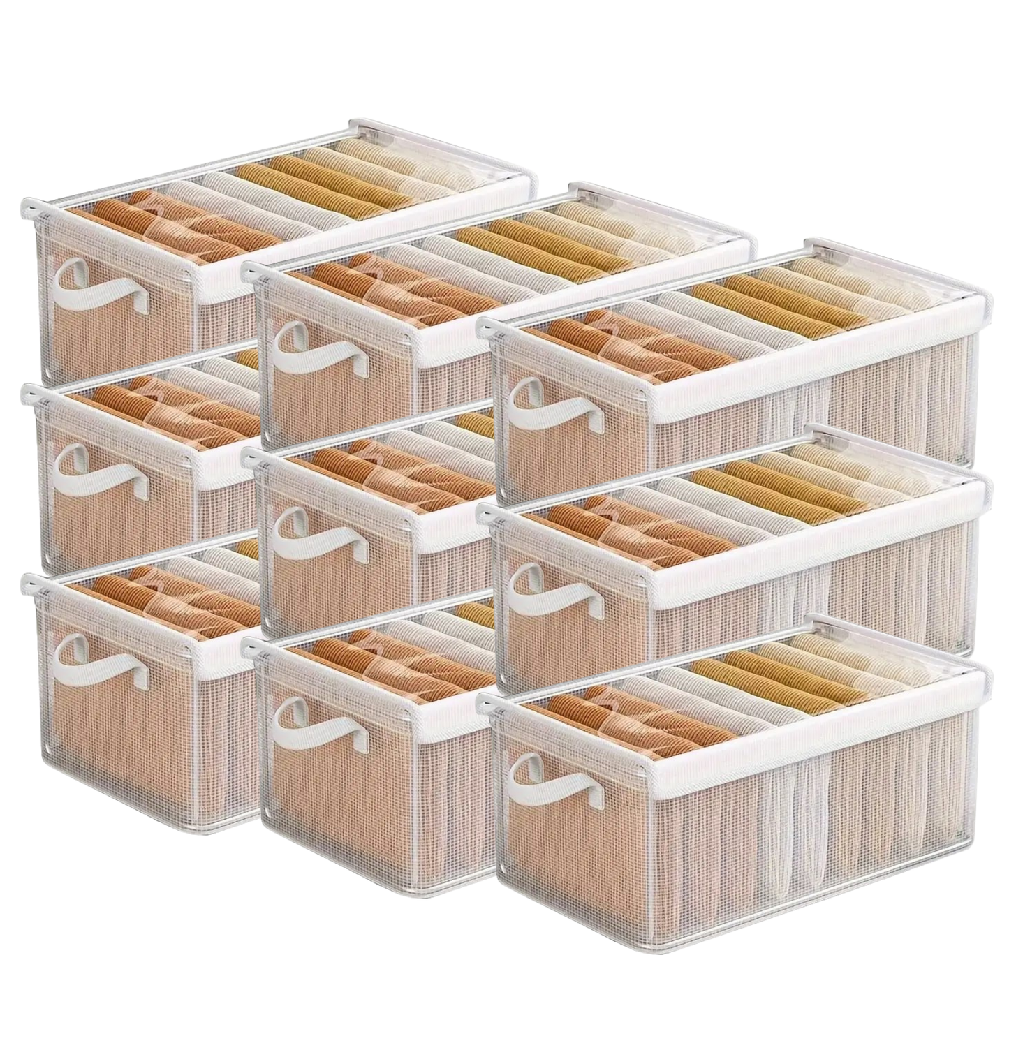 Transparent Storage Bins With Lids (Pack of 3, 6, 9, 12)