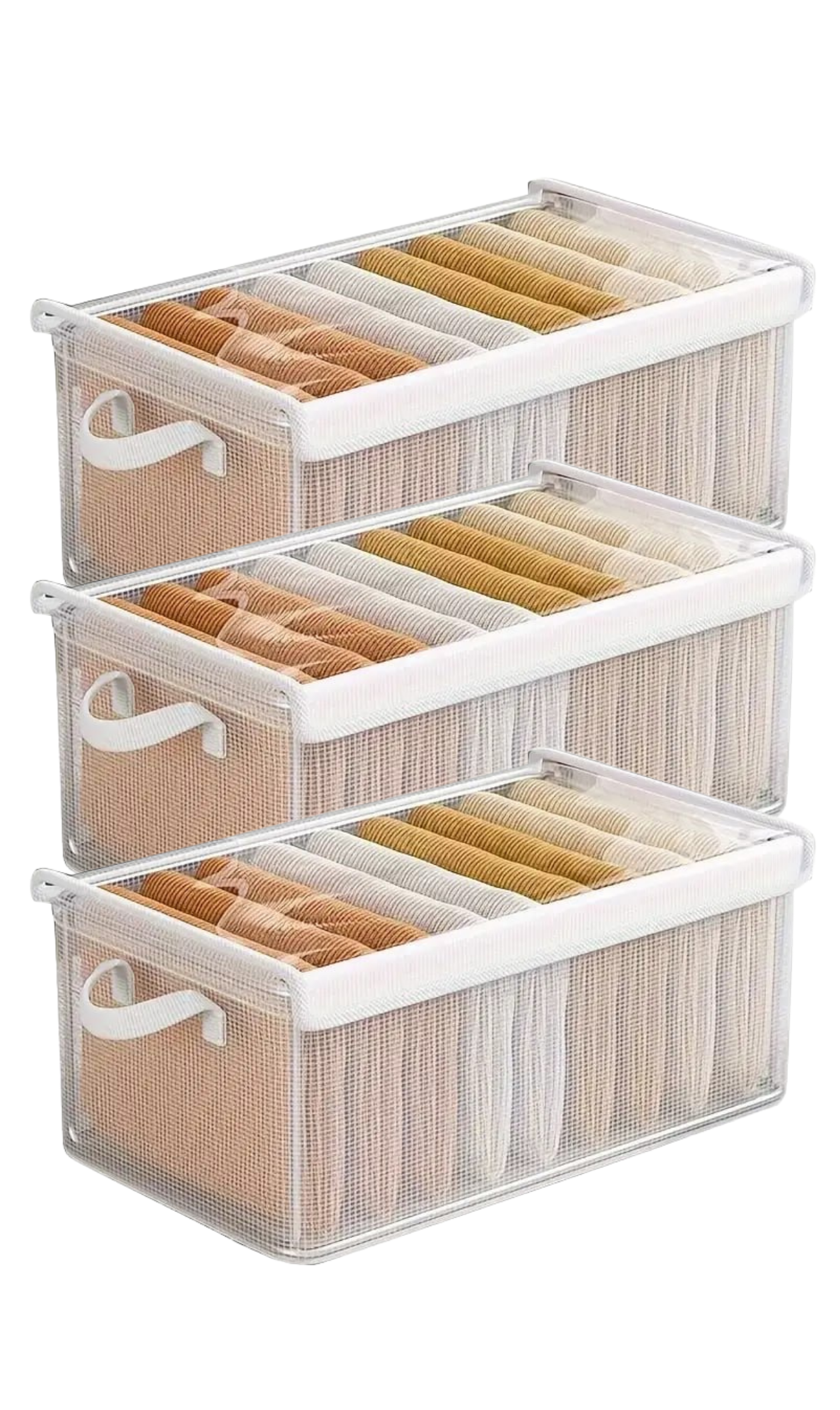 Transparent Storage Bins With Lids (Pack of 3, 6, 9, 12)