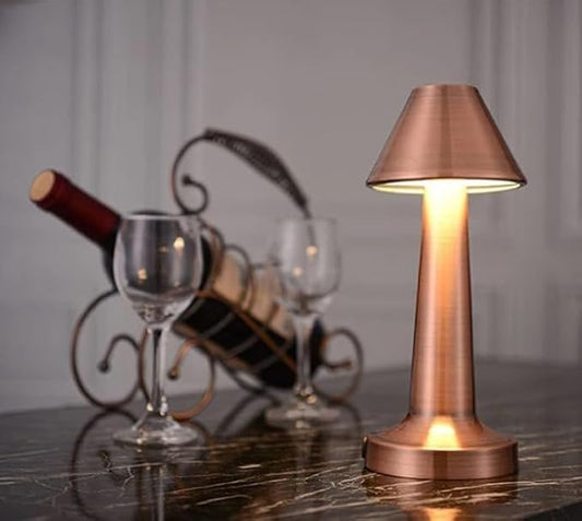 Rechargeable Metal LED Table Lamp with Touch Sensor, 3 Levels Brightness, Cozy Warm Lighting