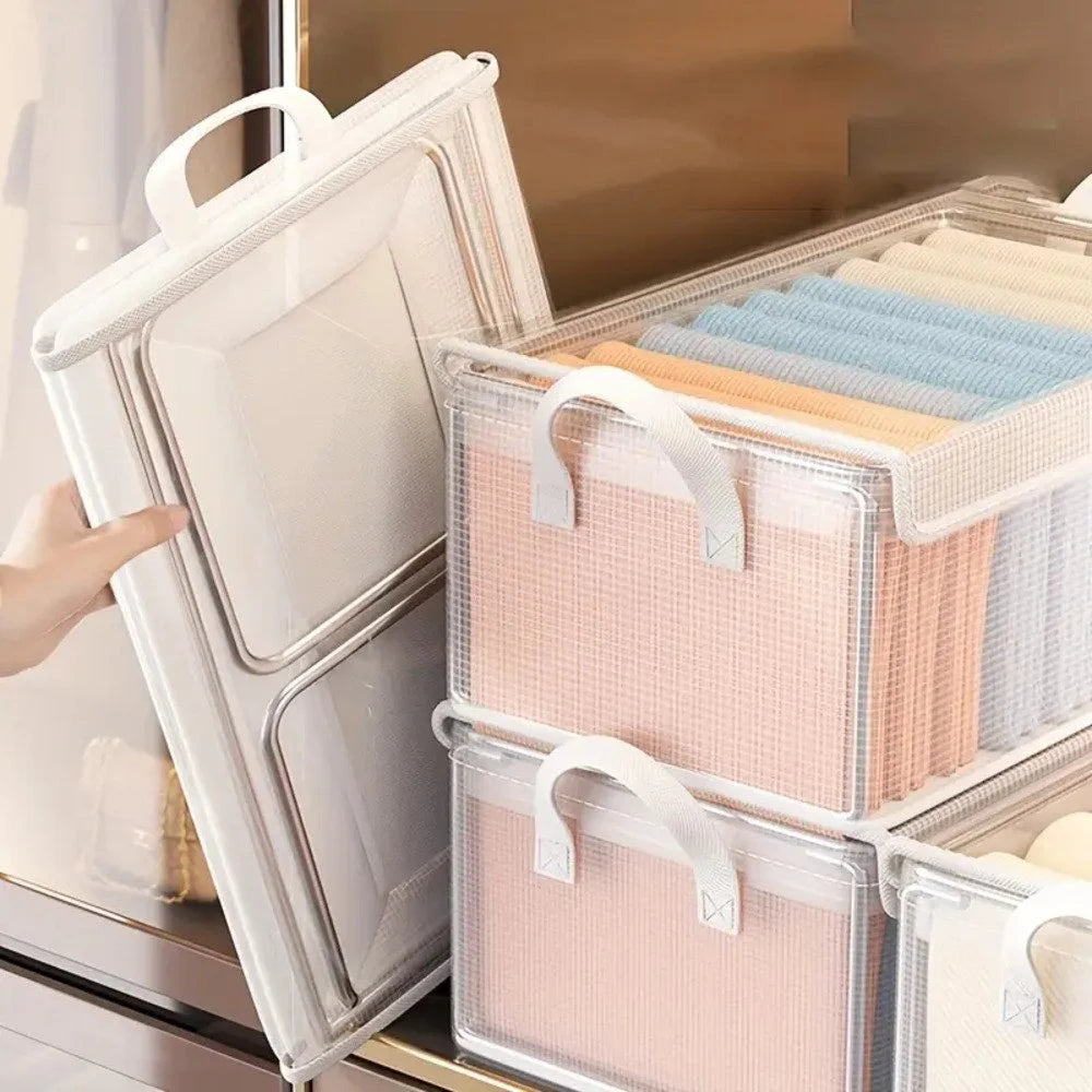 Transparent Storage Bins With Lids (Pack of 3, 6, 9, 12)